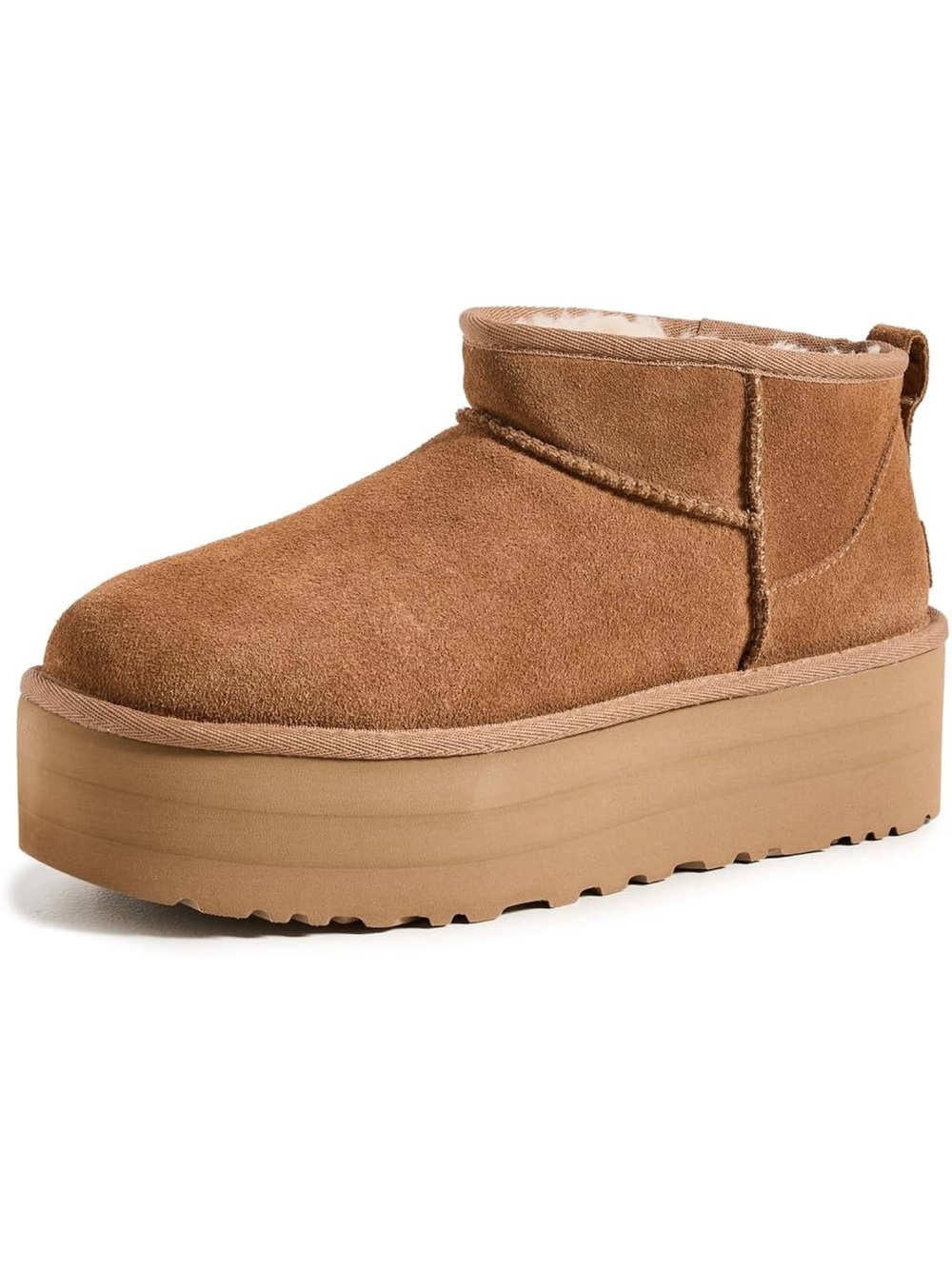 UGG Women's mini classic Platform Ankle Boot in Chestnut